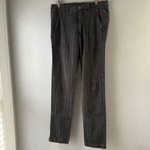 Mason's Torino Style Trousers Mens 34 Charcoal Grey Excellent Herringbone Slim